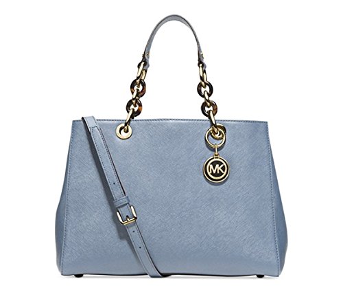 Michael Kors Cynthia MEDIUM Satchel PALE BLUE/GOLD