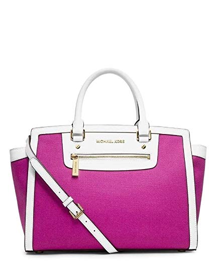 MICHAEL Michael Kors Selma Zip Large Top Zip Satchel Fuschia