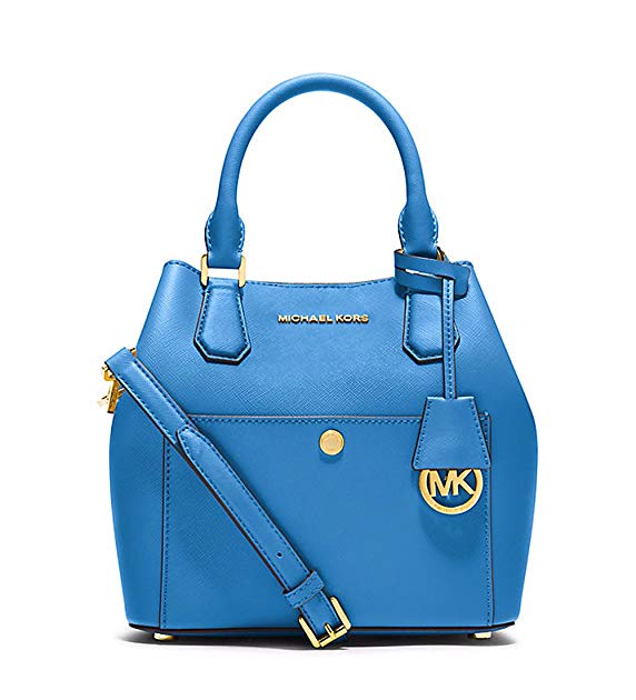 Michael Kors Greenwich MEDIUM Saffiano Leather Satchel HERITAGE BLUE/ NAVY/