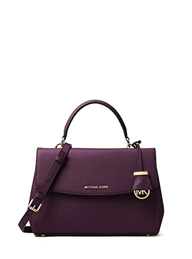 MICHAEL Michael Kors Ava Medium Saffiano Leather Satchel in Damson