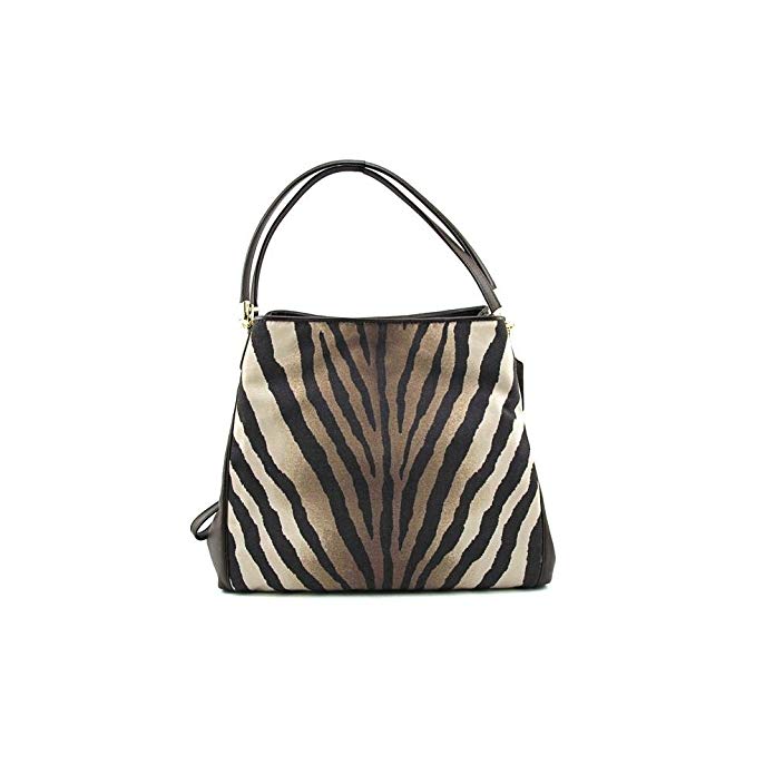 Coach Madison Zebra Print Small Phoebe Shoulder Bag 26636 Brown Multi