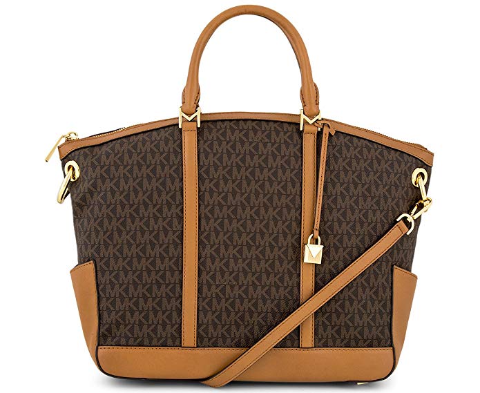 Michael Kors Large Beckett Top Zip Satchel Brown