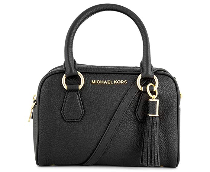 Michael Kors Bedford Small Tassel Leather Satchel Handbag in Black