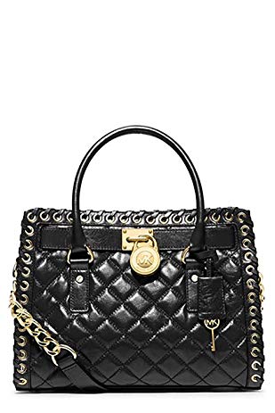 Michael Kors Hippie Grommet Hamilton EW Satchel BLACK