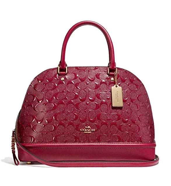 COACH SIERRA SATCHEL IN SIGNATURE DEBOSSED PATENT LEATHER F55449