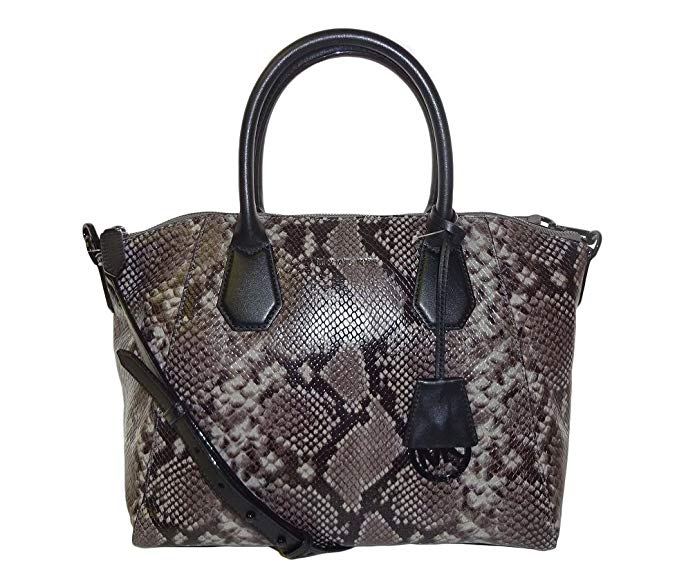 Michael Kors Campbell Large Satchel Steel Grey Embossed Leather