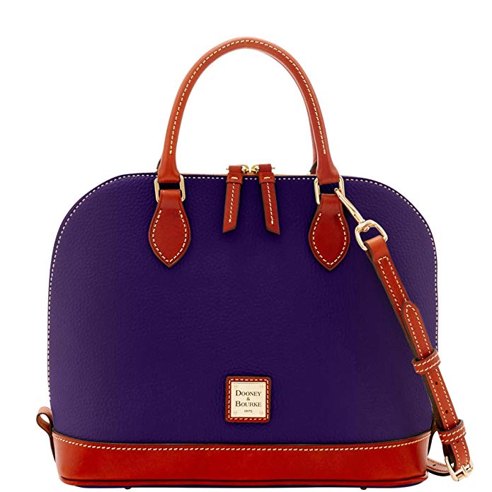 Dooney & Bourke Pebble Grain Zip Zip Satchel Plum