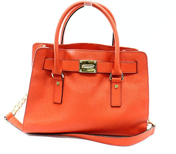 Michael Kors Hamilton Genuine Leather EW Satchel Mandarin