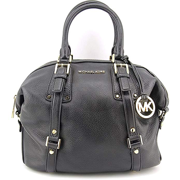 MICHAEL Michael Kors Bedford Belted Medium Leather Satchel in Black