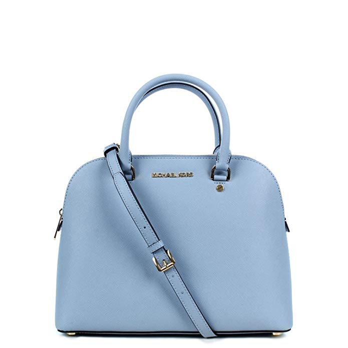 Michael Kors Cindy Large Saffiano Leather Satchel PALE BLUE