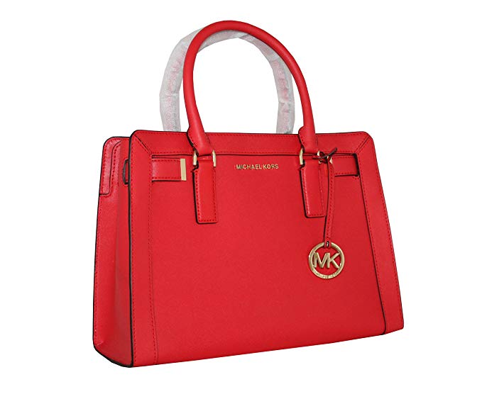 Michael Kors Women's Medium Dillon Top Zip Leather Satchel Handbag