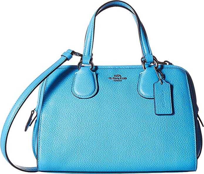 COACH Womens Pebbled Leather Mini Nolita Satchel SV/Azure Satchel