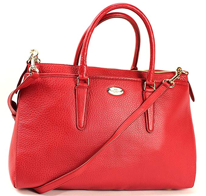 Coach Pebbled Leather Morgan Satchel (Classic Red)