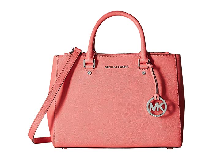 Michael Kors Women's Sutton Medium Leather Top-Handle Satchel - Coral