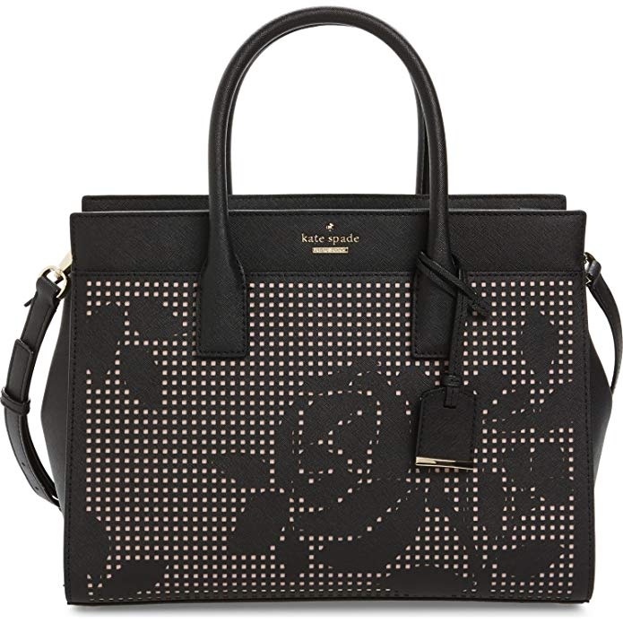 kate spade new york Cameron Street Perforated Candace Satchel Bag, Black