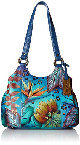 Anuschka Handpainted Leather 469-TRD Triple Compartment Medium Satchel