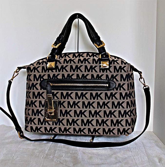 Michael Kors MK Signature Calista Satchel Bag Shoulder Handbag