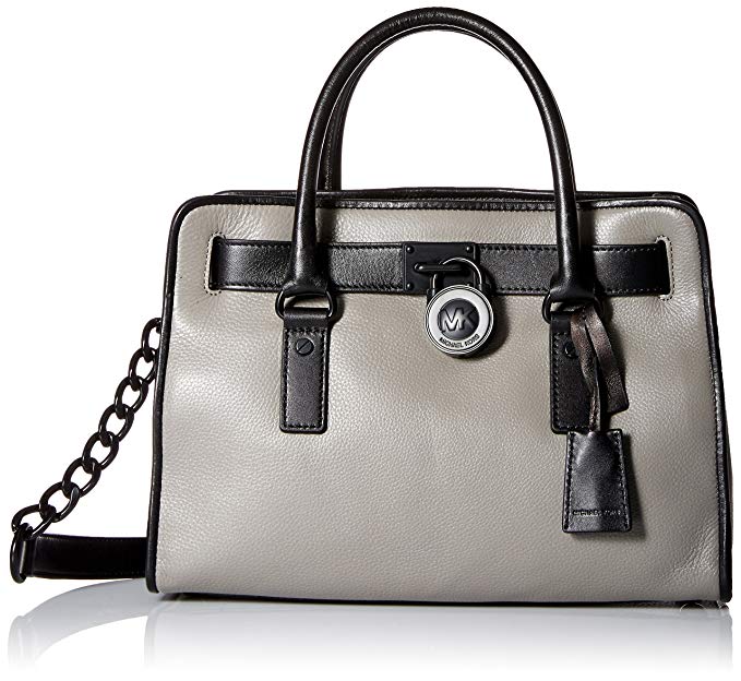 Michael Kors Women's Hamilton Two-Tone Leather Leather Shoulder Satchel