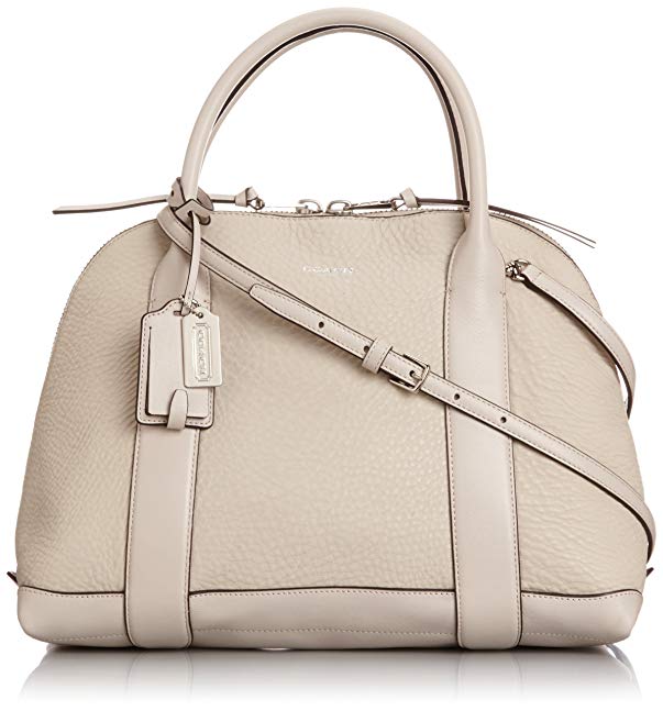 Coach Bleecker Preston Satchel 30144 in Pebbled Leather Silver/ Ecru Grey