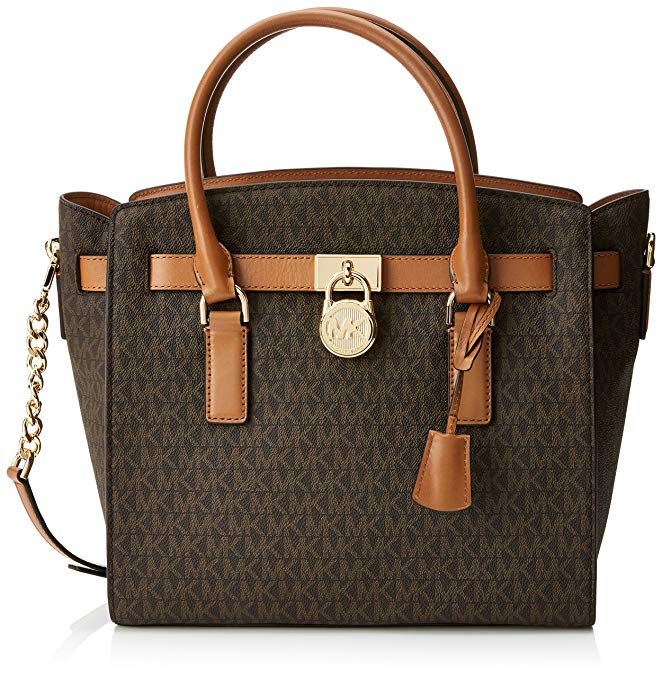 Michael Kors Studio Signature Hamilton Large Satchel Brown