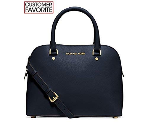 MICHAEL Michael Kors Cindy Medium Dome Satchel (Navy/Gold)