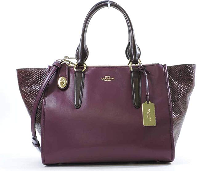 Coach Crosby Carryall in Exotic Embossed Leather 36571,Cyclamen