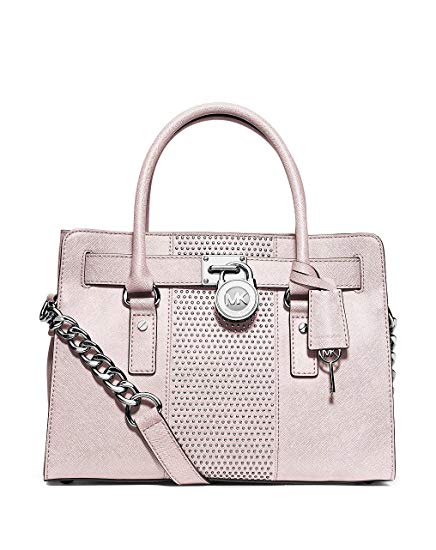 Michael Kors Micro Stud Hamilton Stripe Saffiano Ew Satchel Blossom