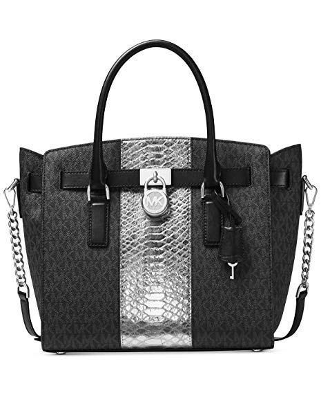 MICHAEL Michael Kors Hamilton Embossed-Leather and Logo Satchel