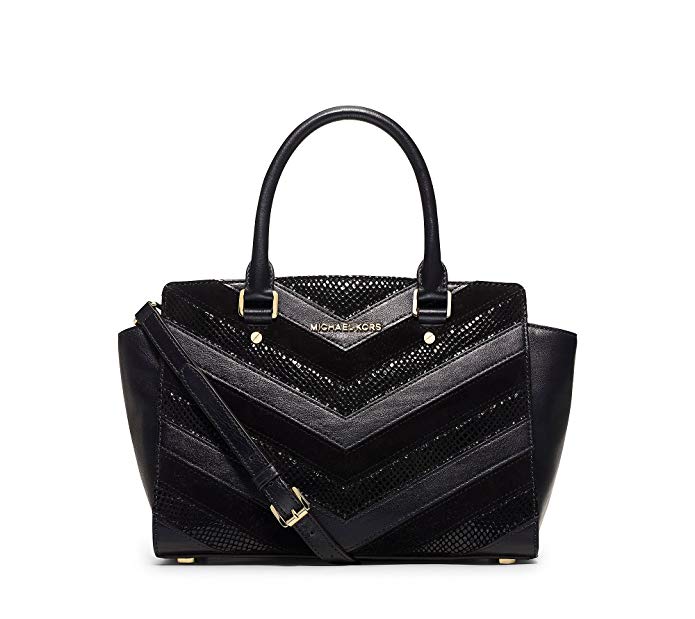 Michael Kors Selma Chevron Satchel - Black Multi