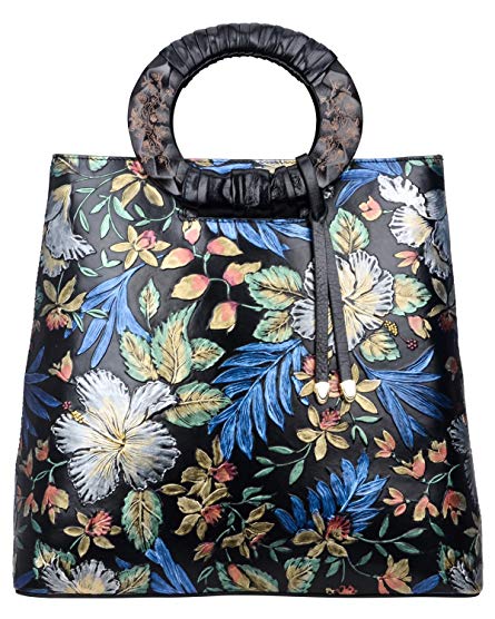 PIJUSHI Designer Floral Purses Women's Top Handle Handbag Leather Tote Bag